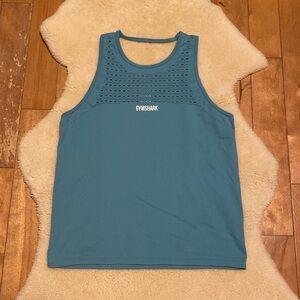 Gymshark Energy Seamless tank with eyelets, small, dark teal